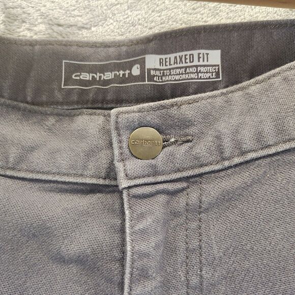 Carhartt Pants Men 40x30 Gray Relaxed Fit Rugged Flex Canvas Cargo Carpenter - Picture 11 of 12